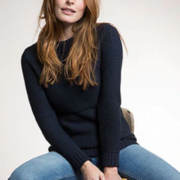 Boob Maternity & Nursing Organic Rib Knit Ellen Sweater-Midnight Blue XS - Picture 3 of 5